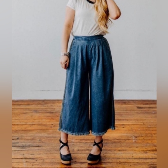 easel Pants & Jumpsuits Easel Los Angeles Wide Leg Pants In Denim